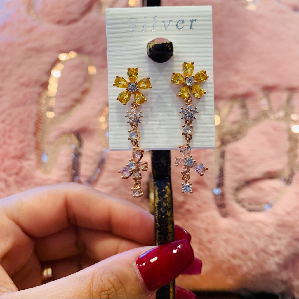 Korean Style Flowers And Bows Earrings